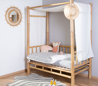 Childhome Bamboo Bed Kids Interiors, Bamboo Canopy Bed Frame