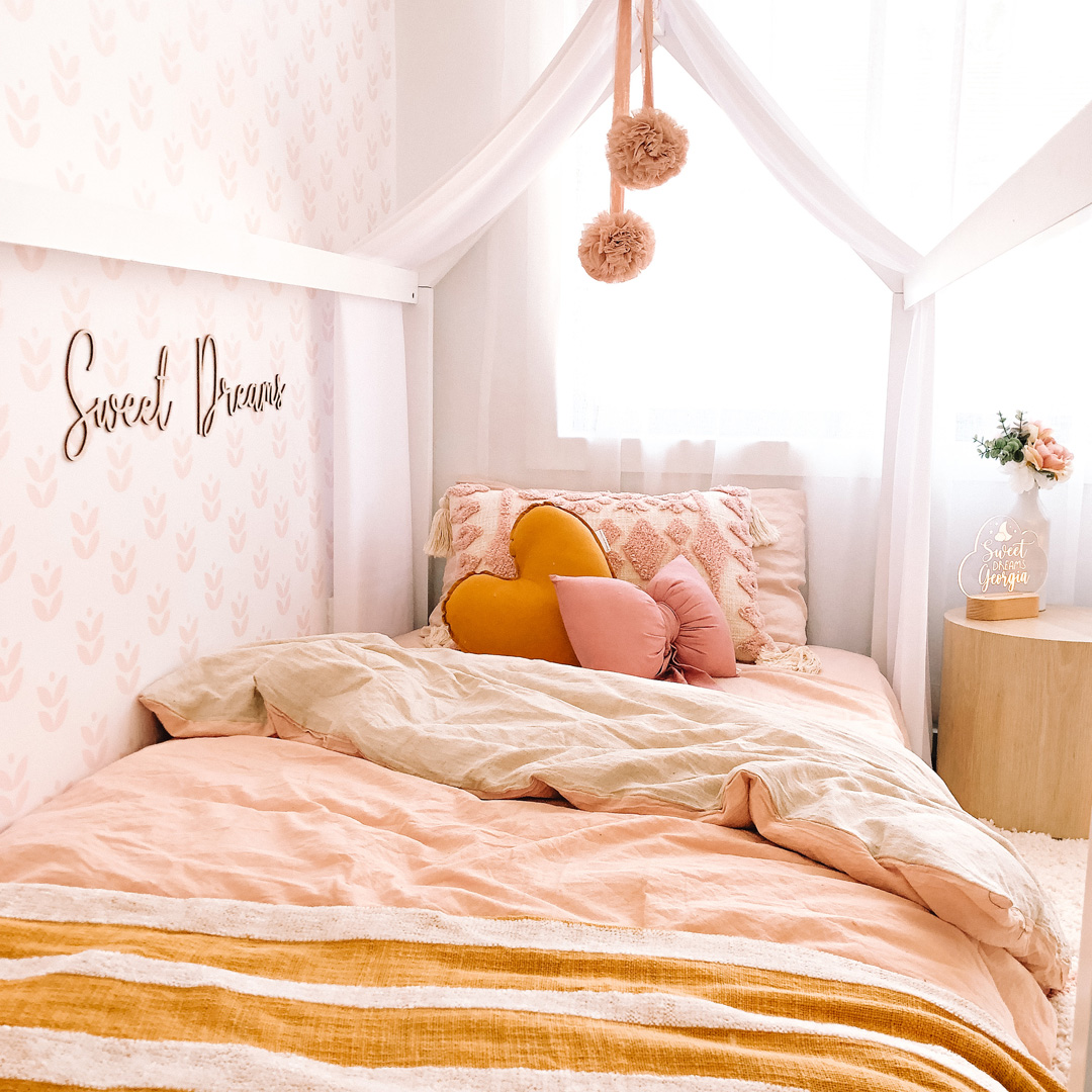 pink and yellow girl's room