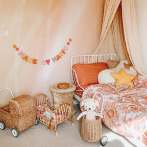 orange pastel girls décor