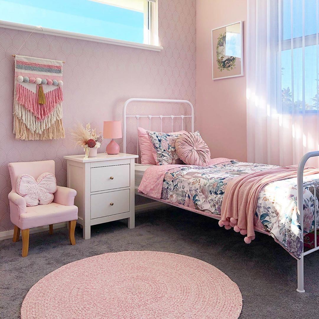 pastel pink girls room
