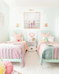 neon pastel in girl's room