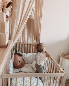 nude colour hues in baby nursery