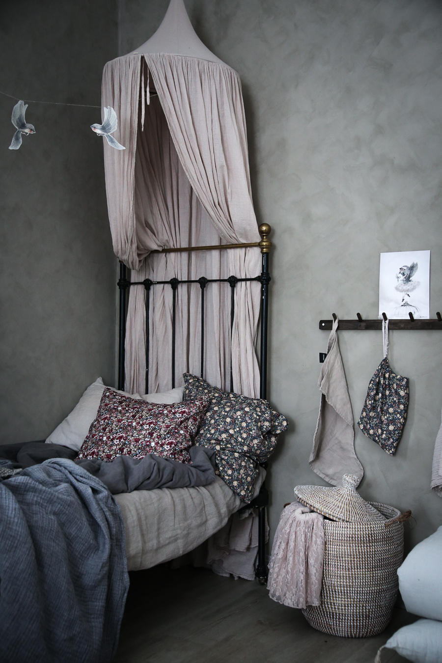 grey Scandinavian kids rooms in a retro style
