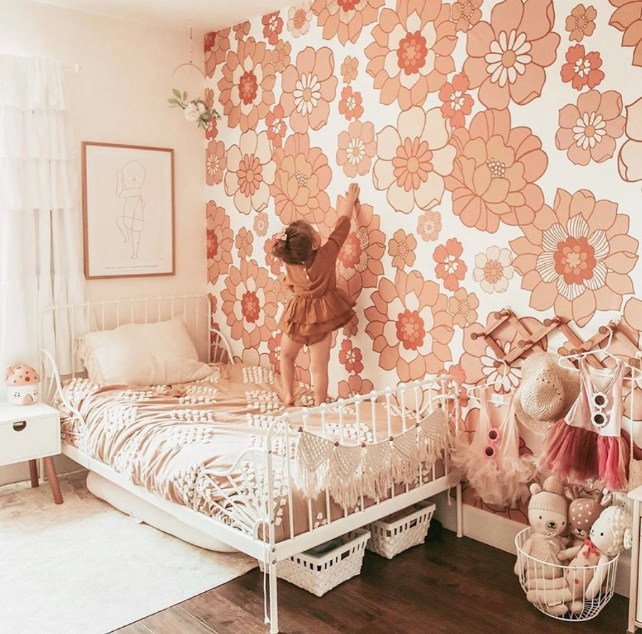 Romantic Pink Wallpaper For Bedroom amp Girls Room Wall Mural Wallpapers  Cute 3D  eBay