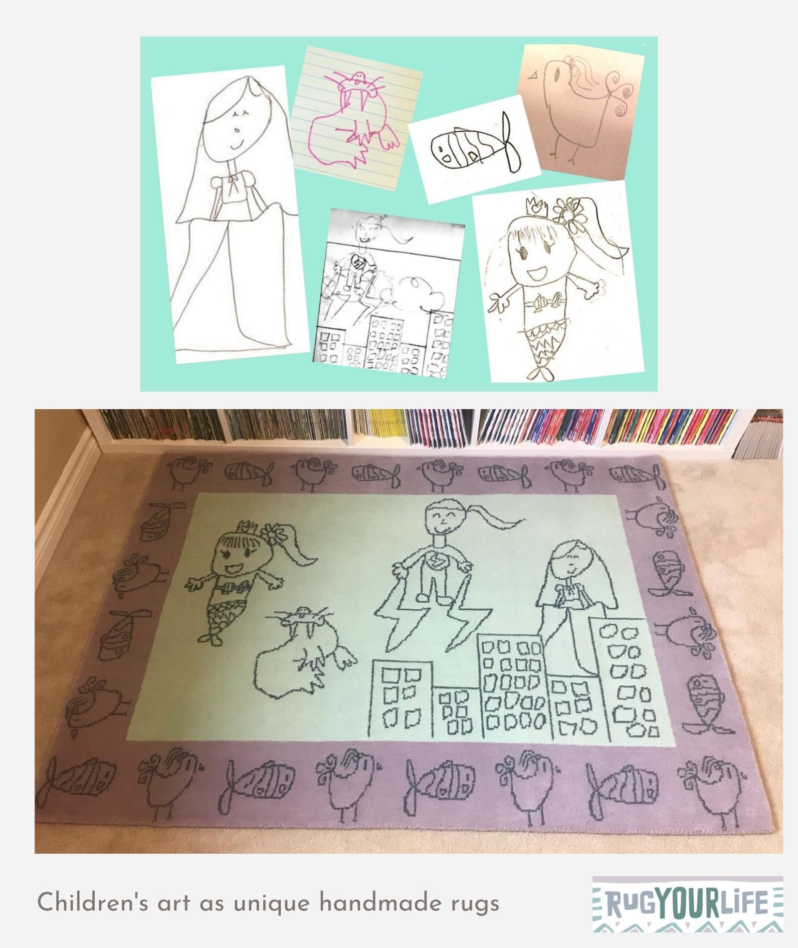 child's drawing rug