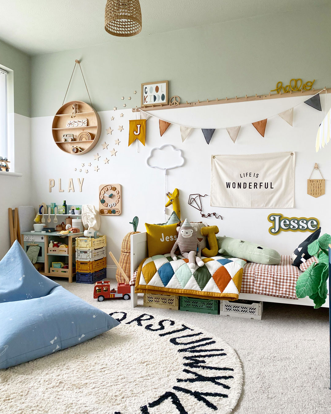 boy's room styled by UK influencer mom