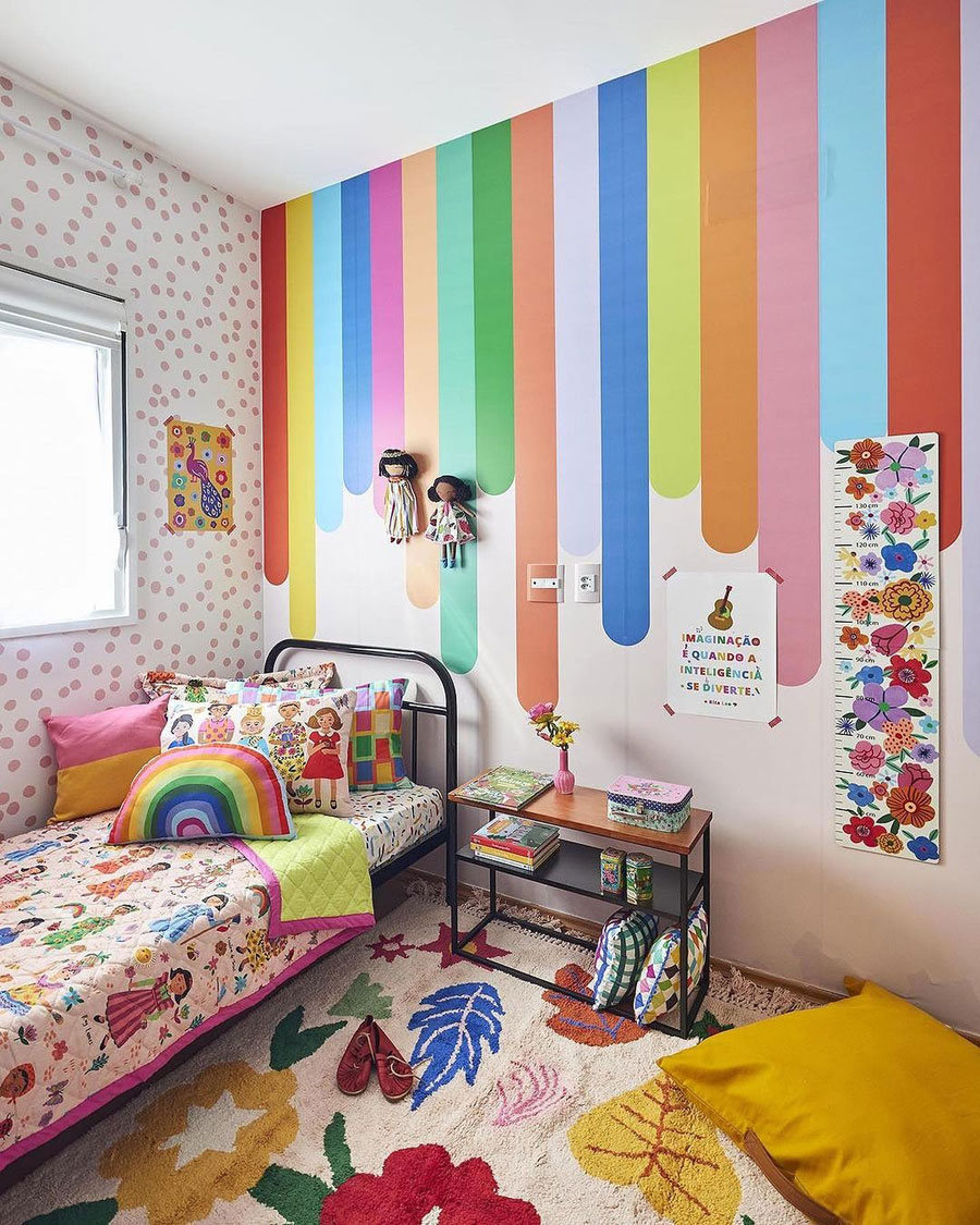 rainbow theme kid's room