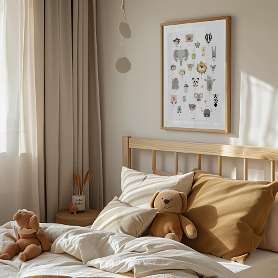 educational poster with animals for kid's room