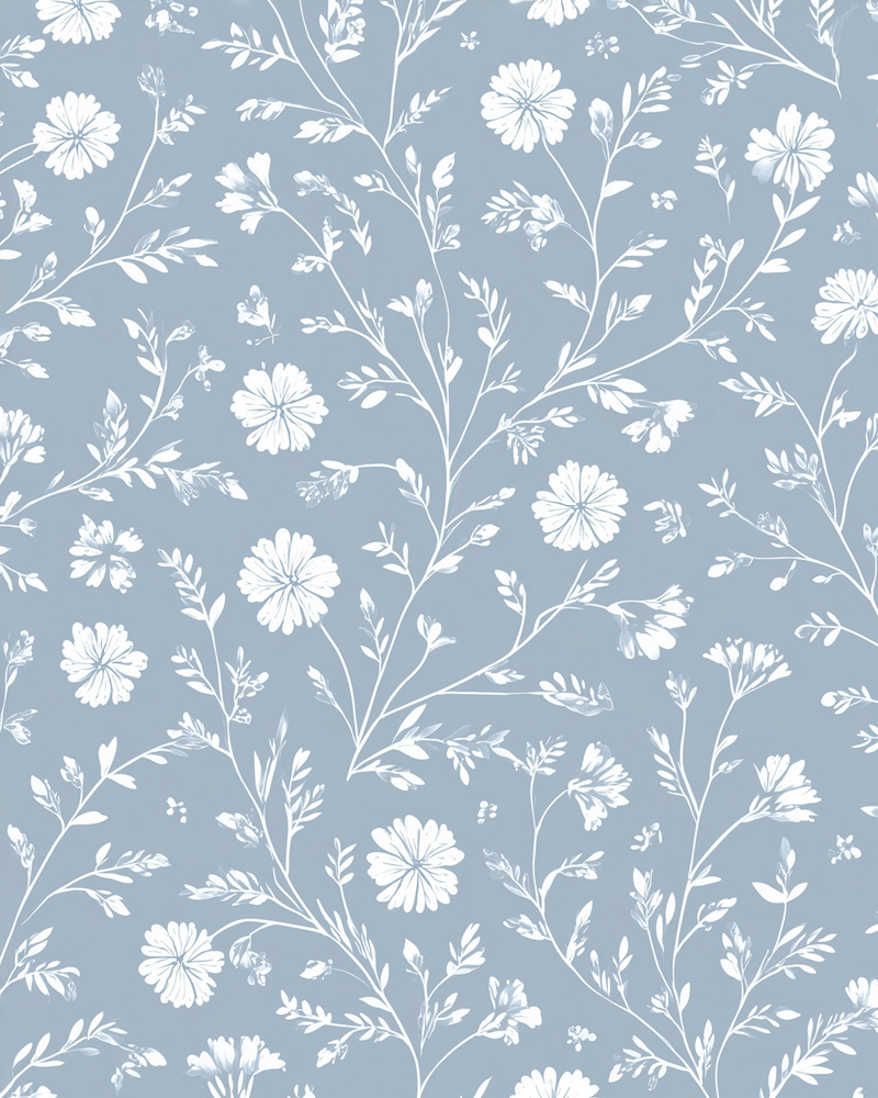 flora-retro-blue-wallpaper
